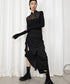 Drawstring Ruched Slit Skirt